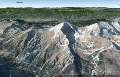 Trasa na Wichren (Google Earth)